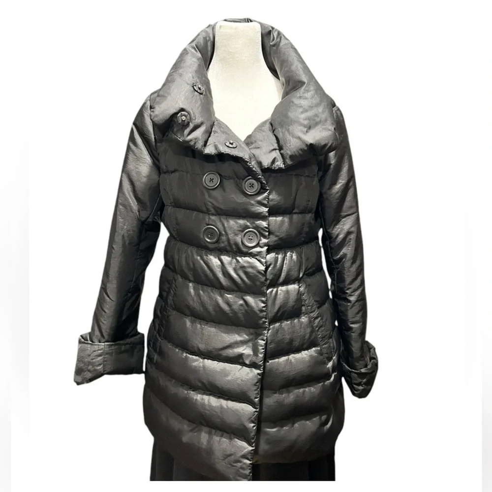 LOFT Down Filled Black 3/4 Length Puffy Winter Coat Women’s Size Small VGC
